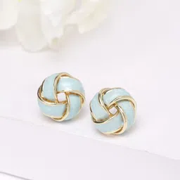 AVANT-GARDE PARIS Green Gold Plated Antique Contemporary Studs image 2