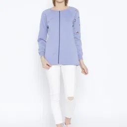 Belle Fille Blue Full Sleeves Sweatshirt image 4