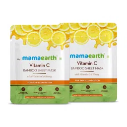 Mamaearth Vitamin C Bamboo Sheet Mask - 25 gm (Pack of 2) image 1