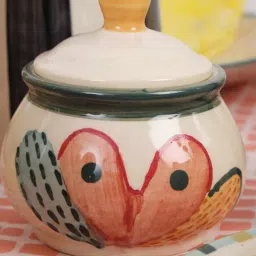 freedom tree Joyee Hand Painted Ceramic Sugar Pot image 1