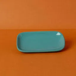 Freedom Tree Luna Blue Solid Handcrafted Ceramic Rectangle Palette - Set Of 2 image 1