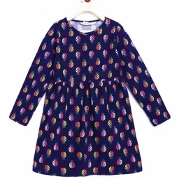 Campana Kids Navy Printed Full Sleeves Dress-picture-33