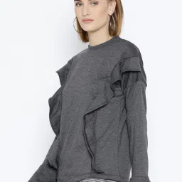 Belle Fille Grey Full Sleeves Sweatshirt image 3