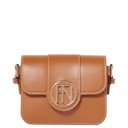 Forever New Tan Solid Medium Slings Handbag image 1