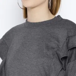 Belle Fille Grey Full Sleeves Sweatshirt image 5