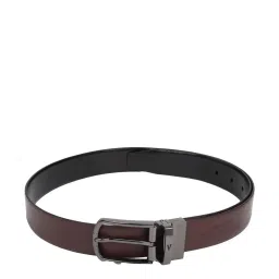 Van Heusen Brown Leather Solid Reversible Belt for Men image 1