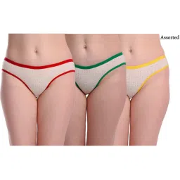AROUSY Red & Green Printed Bikini Panties - Pack Of 3 image 1