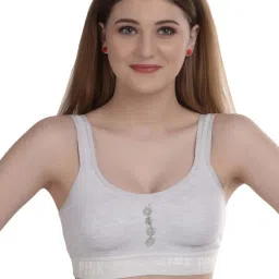 AROUSY White Cotton Beginner's Bra image 1