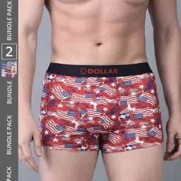 Dollar Bigboss Assorted Cotton Regular Fit Printed Trunks - Pack Of 2 image 1