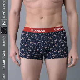 Dollar Bigboss Assorted Cotton Regular Fit Printed Trunks - Pack Of 2 image 1