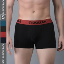 Dollar Bigboss Assorted Cotton Regular Fit Trunks - Pack Of 5 image 1