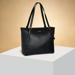 Forever Glam by Pantaloons Black Solid Tote Handbag image 1