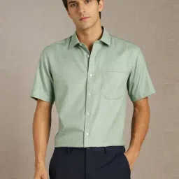 Louis Philippe Green Cotton Regular Fit Texture Shirt-picture-37