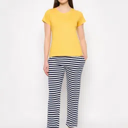 Clovia Multicolor Striped Top With Pyjamas image 1