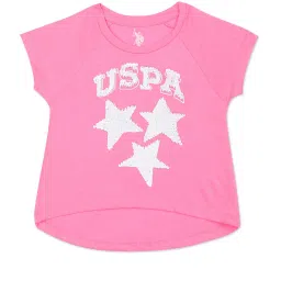 U.S. Polo Assn. Kids Pink Embellished T-Shirt image 1