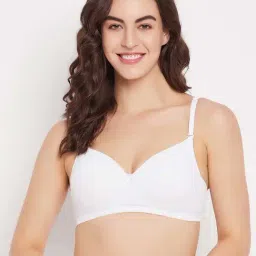 Clovia White Cotton T-Shirt Bra-image-50