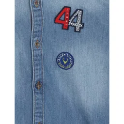 allen solly junior Allen Solly Kids Blue Cotton Textured Shirt image 3