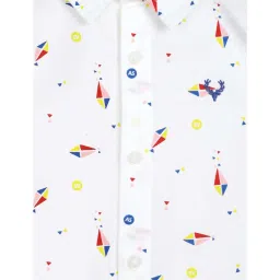 allen solly junior Allen Solly Kids White Cotton Printed Shirt image 3