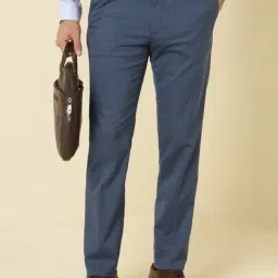 Allen Solly Blue Slim Fit Striped Trousers-image-46