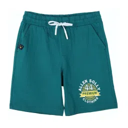 allen solly junior Allen Solly Kids Green Cotton Graphic Print Shorts image 1