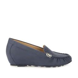 Bata Women's Blue Wedge Loafers-picture-6