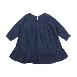 Mee Mee Kids Blue & Red Cotton Embroidered Full Sleeves Frock image 2