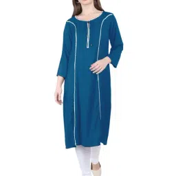 PATRORNA Blue Regular Fit Kurta-picture-13