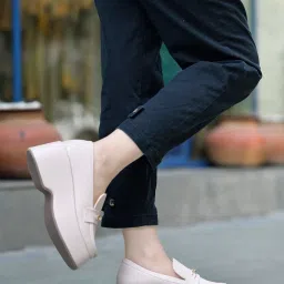 Shoetopia Women's Beige Casual Loafers image 1