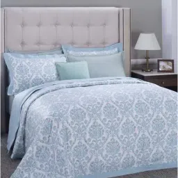 Maspar Vintage PBS Nomad Scuplt Cornelian Blue Cotton 400 TC King Bed Linen Set-picture-31