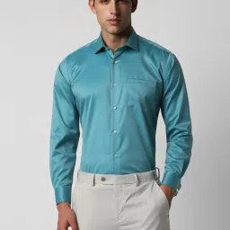 Van Heusen Blue Cotton Regular Fit Shirt image 1