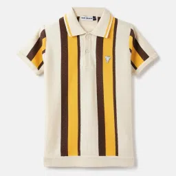 Blue Giraffe Boys Multi Pure Cotton Stripes T-Shirt image 1