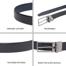 TOMMY HILFIGER Black & Navy Barnes Reversible Belt image 4