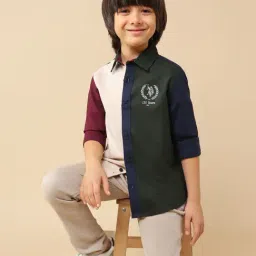 U.S. Polo Assn. Boys Multicolored Cotton Color Block Shirt image 4