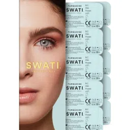 Swati Cosmetics Coloured Contact Lenses - Turquoise (1 Day, Power -1) image 1