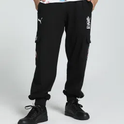 Puma x RCB Black Regular Fit Cotton Graphic Print Joggers image 1
