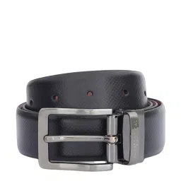 The Vertical Black & Tan Leather Reversible Belt for Men image 1
