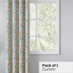 Haus & Kinder Multi Polyester Floral Blossom Serenade Eyelet 7 ft Door Curtain image 2