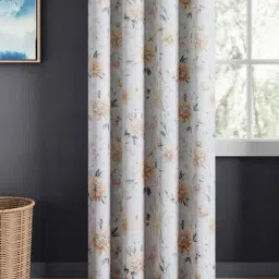 Haus & Kinder Multi Polyester Floral Amber Petals Eyelet 7 ft Door Curtain - Set of 2 image 3