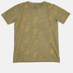 Kiddopanti Kids Olive Printed T-Shirt image 1