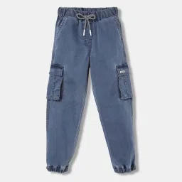 Blue Giraffe Kids Blue Cotton Washed Jeans image 1