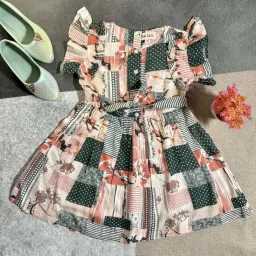 Bella Moda Kids Multicolor Cotton Printed Dress image 1