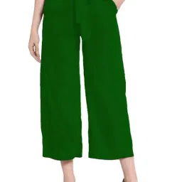 PATRORNA Dark Green Regular Fit Mid Rise Trousers-image-18