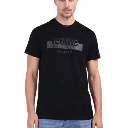 ICONIC Mens Black Logo Round Neck T-Shirt-picture-11