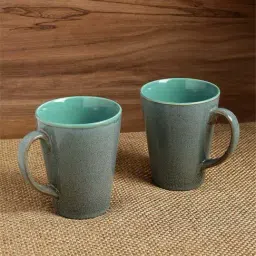 ExclusiveLane 'Blues Of Sky' Studio Pottery Glazed Coffee Mugs In Ceramic (Set Of 2) image 2