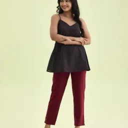 go colors! Go Colors Maroon Comfort Fit Pants image 1