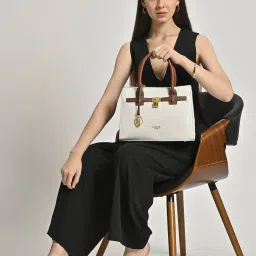 Lavie Luxe Off White LX Strap25 Md Satchel Handbag image 1