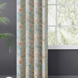 Haus & Kinder Multi Polyester Floral Blossom Serenade Eyelet 7 ft Door Curtain image 3