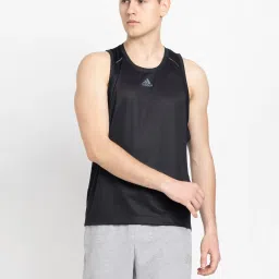 adidas Black Slim Fit M HIIT SPIN Sleeveless Sports T-Shirt image 1