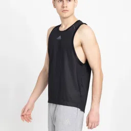adidas Black Slim Fit M HIIT SPIN Sleeveless Sports T-Shirt image 3