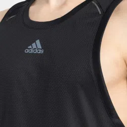 adidas Black Slim Fit M HIIT SPIN Sleeveless Sports T-Shirt image 4